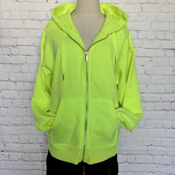 Calvin Klein Performance Tops - CALVIN KLEIN Performance Long Sleeve Neon Yellow Zip-Front Hoodie--M